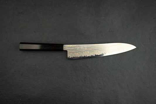 望月 隼 HAYABUSA  Damascus Kitchen Knife